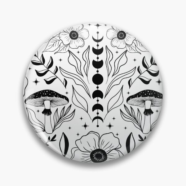 Item preview, Whimsigoth Moth Moon Damask Black on White designed and sold by WonderAndWhim.