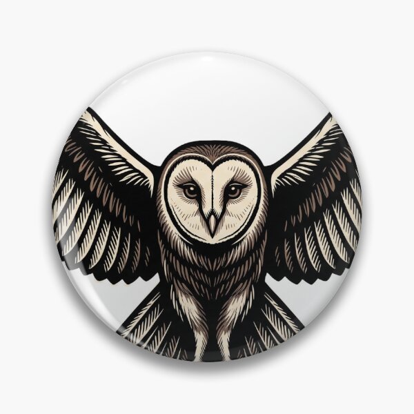 Item preview, Barn Owl Woodcut Engraving Bird Art designed and sold by Ninjacatoff.