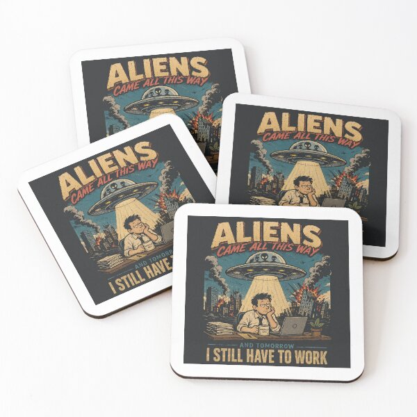 Item preview, Alien Invasion Office Worker Humor designed and sold by ANALOG MISCHIEF.
