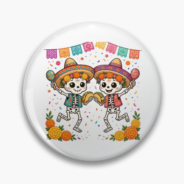 Item preview, Cute Dancing Skeletons Taco Fiesta Dia de los Muertos Party designed and sold by Yellowriversss.