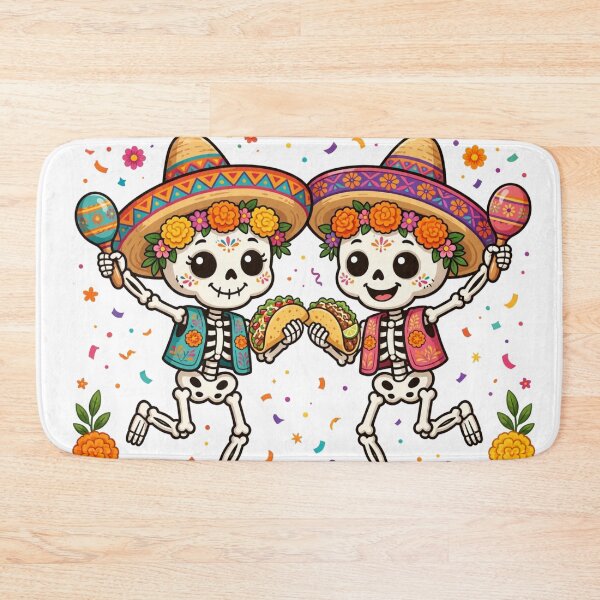 Item preview, Cute Dancing Skeletons Taco Fiesta Dia de los Muertos Party designed and sold by Yellowriversss.