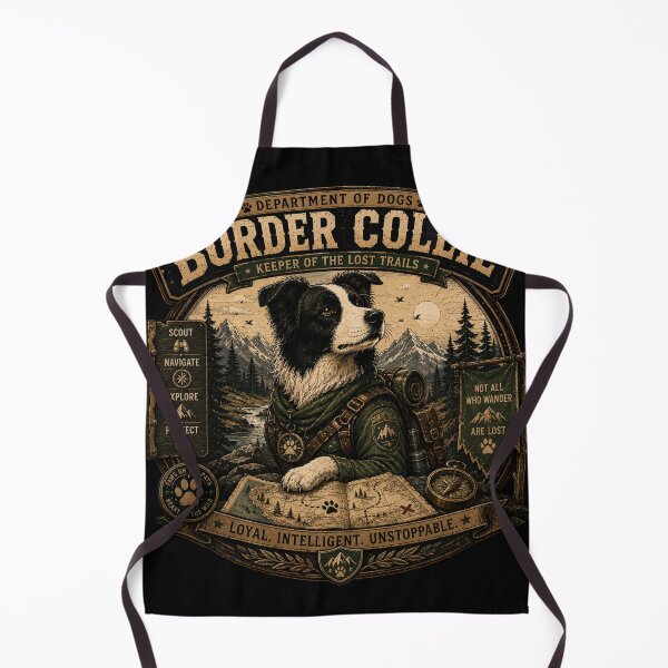 Item preview, Border Collie Keeper of the Lost Trails Vintage Adventure Dog Retro Hiking T-Shirt designed and sold by TeeVibeHaus.