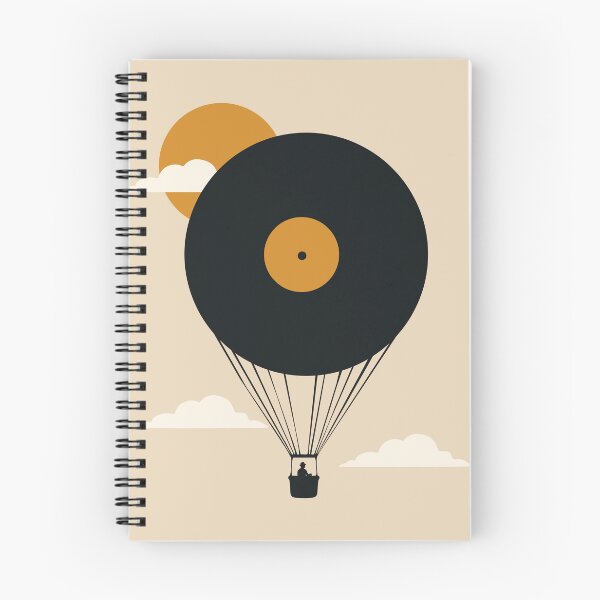 Item preview, Vinyl Record Hot Air Balloon Decor | Retro Music Art | Vintage LP Travel Illustration designed and sold by Studio pod Burom.