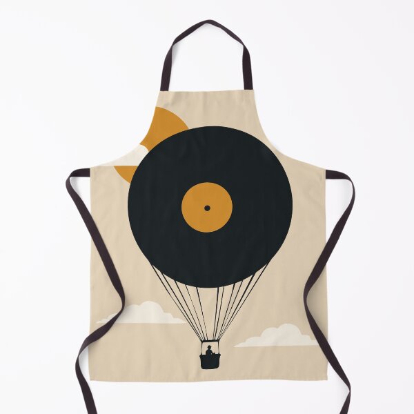 Item preview, Vinyl Record Hot Air Balloon Decor | Retro Music Art | Vintage LP Travel Illustration designed and sold by Studio pod Burom.
