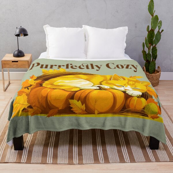 Item preview, Purrfectly Cozy | Sleeping Cat on Pumpkins Cute Autumn Design designed and sold by Sachie's Studio.