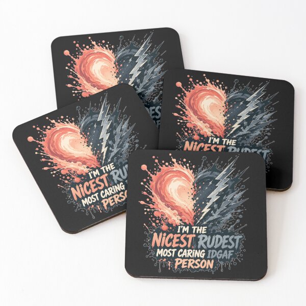 Item preview, I'm The Nicest Rudest Most Caring IDGAF Person Abstract Splash Duality Art Sarcastic Attitude Gift for Strong Personalities designed and sold by Nightarel.