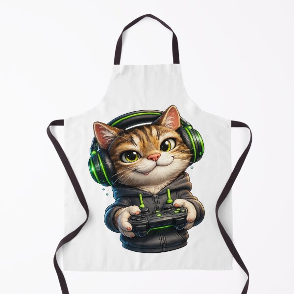 Item preview, Cute Gamer Cat – Adorable 3D Cartoon Gaming Kitten designed and sold by AlexLineArt.