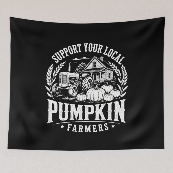 Item preview, Support Your Local Pumpkin Farmers Vintage Halloween Fall T-Shirt | Retro Autumn Pumpkin Patch Graphic Gift designed and sold by Trendably.