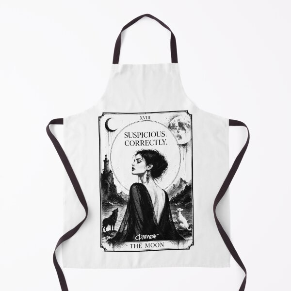 Item preview, The Moon Tarot Card Suspicious Correctly Ink Fashion Art designed and sold by ferquirarte.