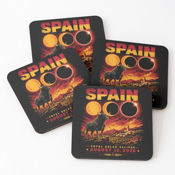 Item preview, Spain Total Solar Eclipse 2026 - Spanish Bull Eclipse Phases Art designed and sold by DreamPup.