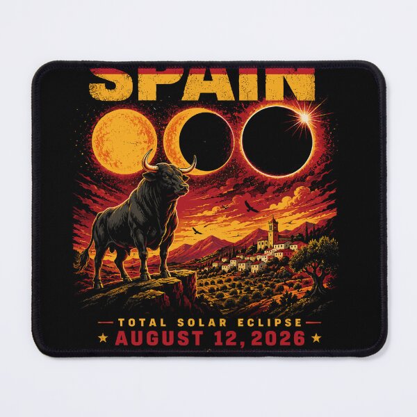 Item preview, Spain Total Solar Eclipse 2026 - Spanish Bull Eclipse Phases Art designed and sold by DreamPup.
