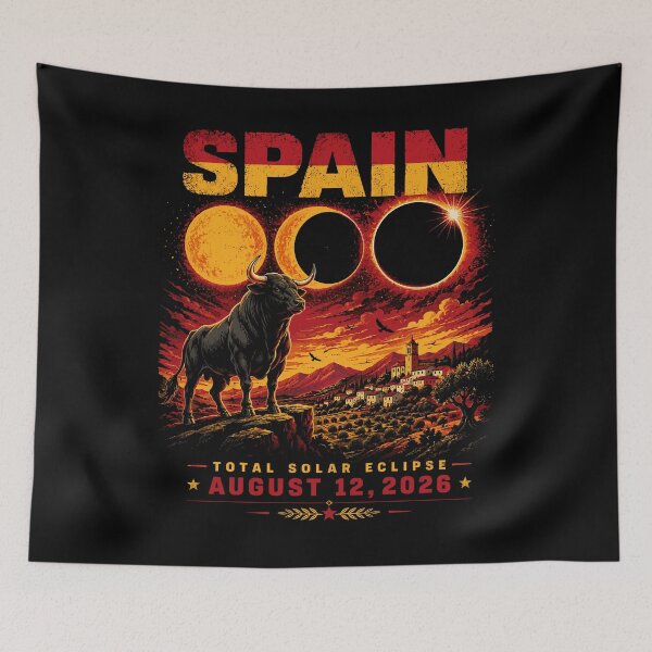Item preview, Spain Total Solar Eclipse 2026 - Spanish Bull Eclipse Phases Art designed and sold by DreamPup.