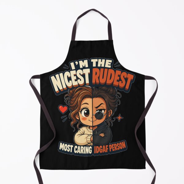 Item preview, I'm The Nicest Rudest Most Caring IDGAF Person Cartoon Split Face Duality Art Sarcastic Attitude Gift for Strong Personalities designed and sold by Nightarel.