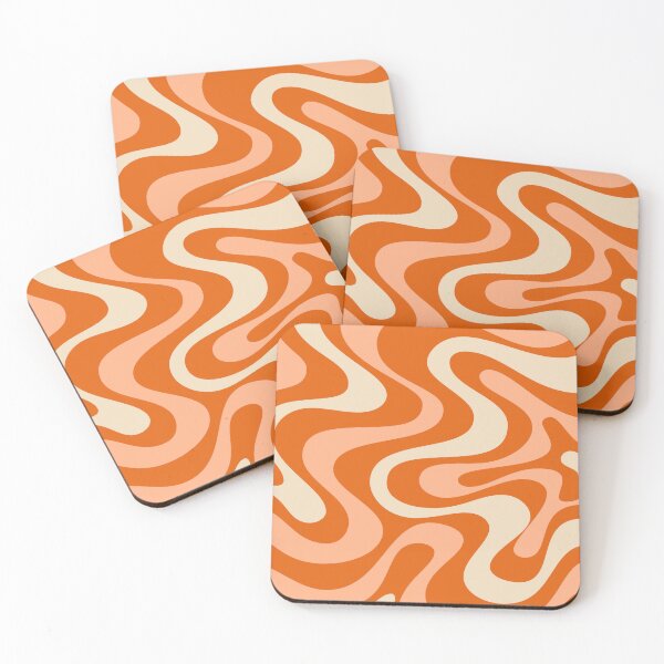 Item preview, Liquid Swirl Retro Abstract in oranges tones, Cream, and White designed and sold by Differenceee.