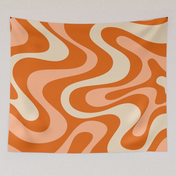 Item preview, Liquid Swirl Retro Abstract in oranges tones, Cream, and White designed and sold by Differenceee.