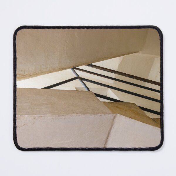 Item preview, Minimalist Staircase Architecture With Geometric Lines, Plaster Walls and Metal Railings designed and sold by Nmallia.