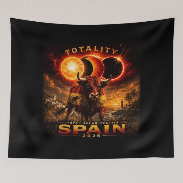Item preview, Spain Total Solar Eclipse 2026 - Spanish Bull Eclipse Phases Art designed and sold by DreamPup.