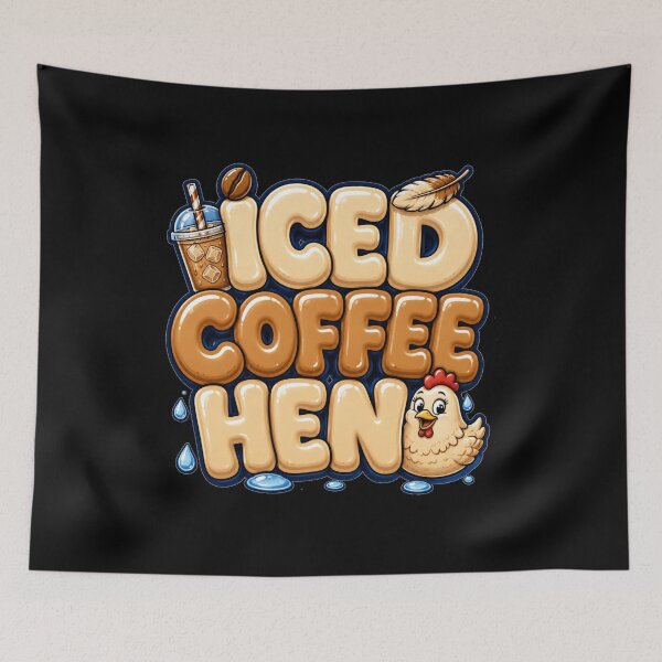 Item preview, Iced Coffee Hen Bubble Coffee Cup Typography Funny Coffee Quote Gift for Coffee Lovers designed and sold by Nightarel.
