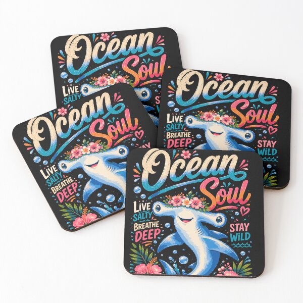 Item preview, Ocean Soul Cute Hammerhead Shark | Tropical Hawaiian Beach Summer Retro Typography designed and sold by BDLuck2021.