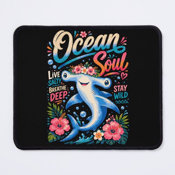 Item preview, Ocean Soul Cute Hammerhead Shark | Tropical Hawaiian Beach Summer Retro Typography designed and sold by BDLuck2021.