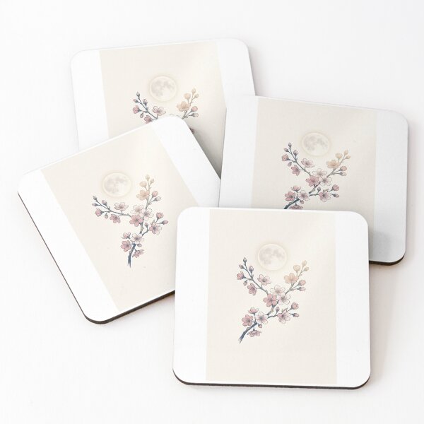 Item preview, Japanese Cherry Blossom Moon Art | Sakura Branch Minimalist Wall Art | Japanese Aesthetic Print designed and sold by Wagara-J.