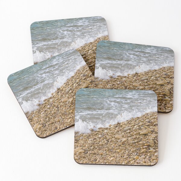 Item preview, Pebble Beach Shoreline With Gentle Waves Splashing Over Smooth Stones On Coastal Seashore designed and sold by Nmallia.
