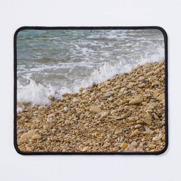 Item preview, Pebble Beach Shoreline With Gentle Waves Splashing Over Smooth Stones On Coastal Seashore designed and sold by Nmallia.