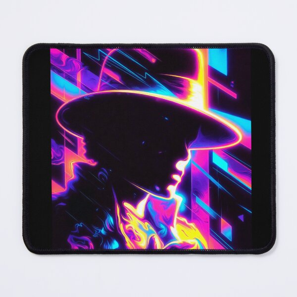 Item preview, Neon Retro Silhouette Glow MJ Portrait Art designed and sold by ExploreAura Studio.