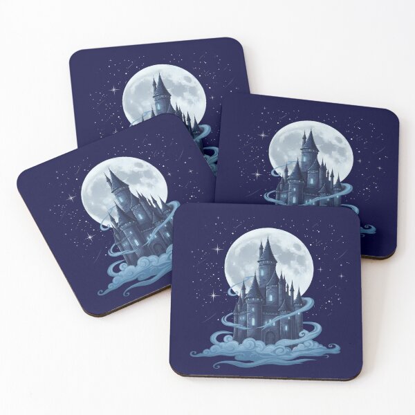 Item preview, Magical Castle With Moon And Stars Fantasy Night Sky Dreamy Illustration designed and sold by andromeda-redd.