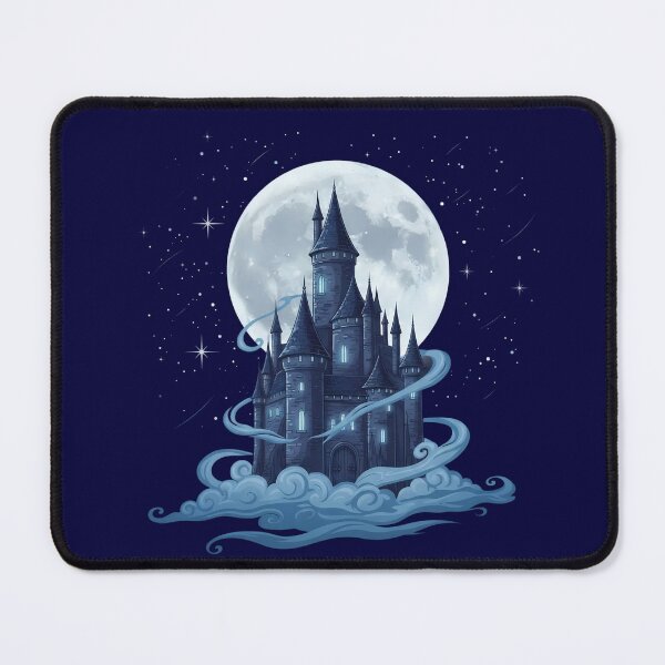 Item preview, Magical Castle With Moon And Stars Fantasy Night Sky Dreamy Illustration designed and sold by andromeda-redd.