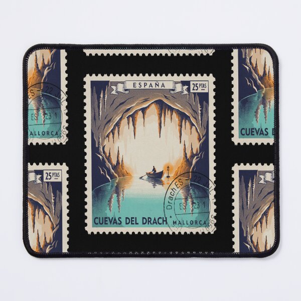 Item preview, Cuevas del Drach Majorca Cavern Lake Stamp Sticker designed and sold by stickercuffs.