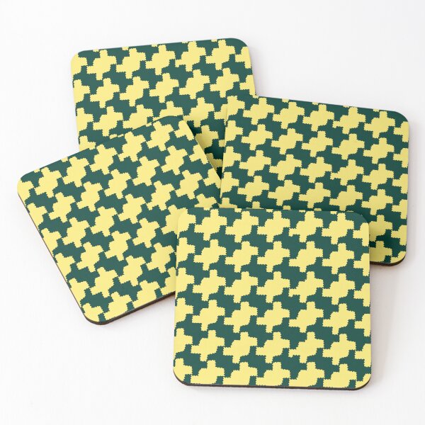 Item preview, Dark Green and Butter Crinkle Houndstooth designed and sold by STUDIO MORE Los Angeles.