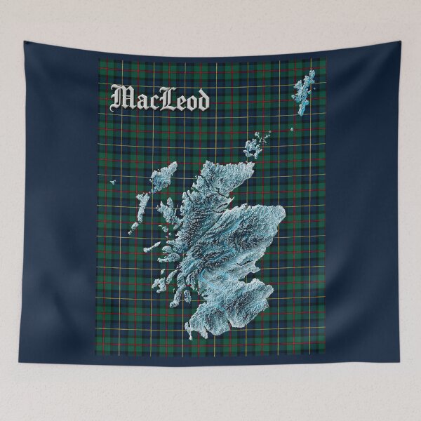 Item preview, Scotland Map and Clan MacLeod Tartan designed and sold by davidelder.