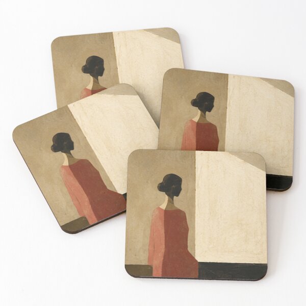 Item preview, "She Takes Her Coffee Standing" – Contemporary Figurative Art  designed and sold by Moodzu.
