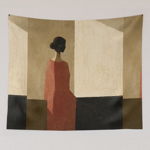 Item preview, "She Takes Her Coffee Standing" – Contemporary Figurative Art  designed and sold by Moodzu.