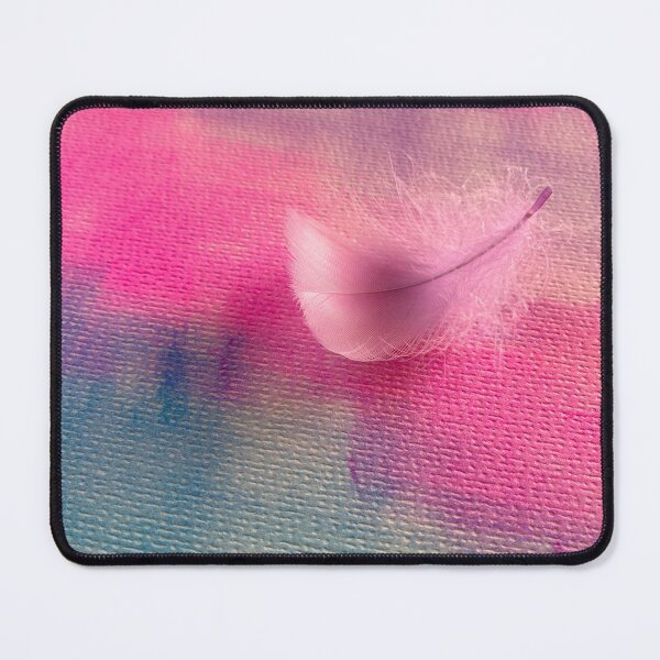 Item preview, Delicate Pink Feather on Abstract Ink Painted Canvas Background designed and sold by sneidere9dace.