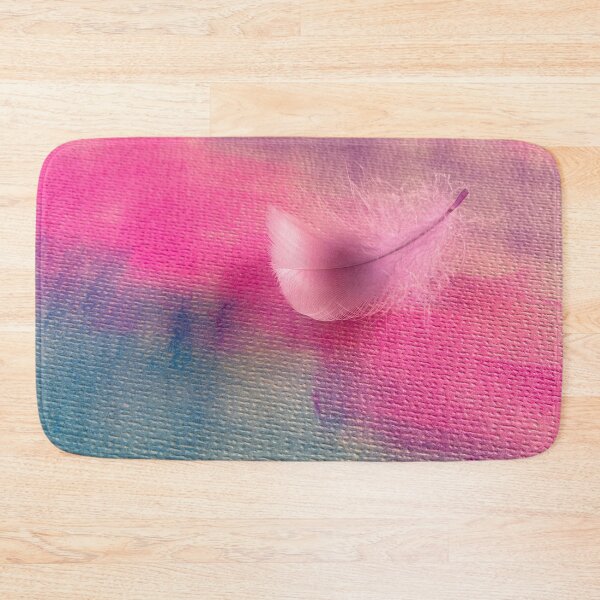Item preview, Delicate Pink Feather on Abstract Ink Painted Canvas Background designed and sold by sneidere9dace.