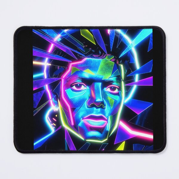 Item preview, Neon Geometric Portrait Futuristic Pop Art Design designed and sold by ExploreAura Studio.