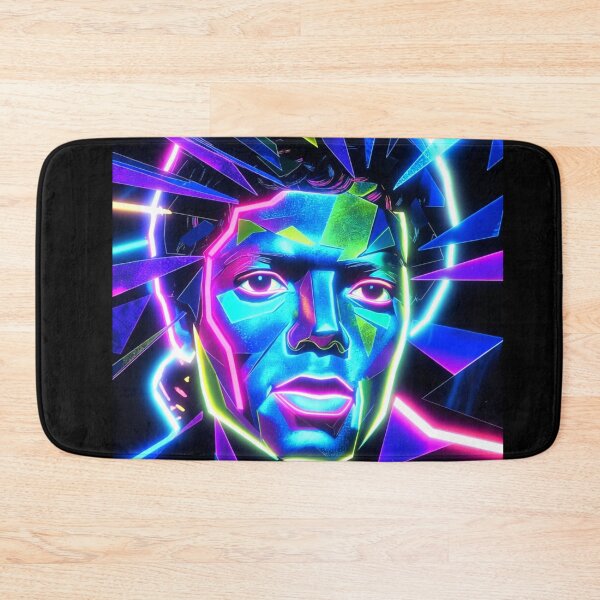 Item preview, Neon Geometric Portrait Futuristic Pop Art Design designed and sold by ExploreAura Studio.