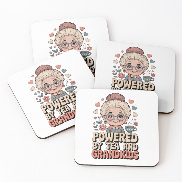 Item preview, Powered by Tea and Grandkids Cute Grandma Design designed and sold by HOODYBUDSTYLES.