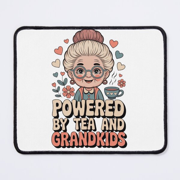 Item preview, Powered by Tea and Grandkids Cute Grandma Design designed and sold by HOODYBUDSTYLES.