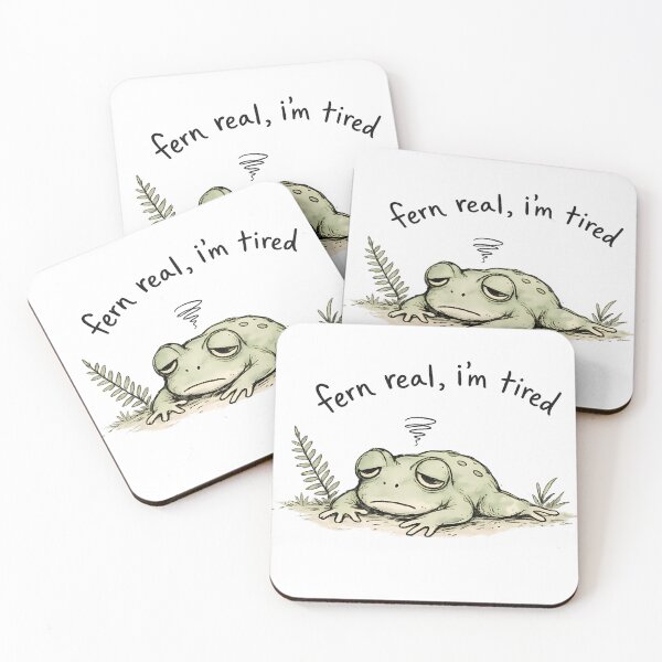 Item preview, Funny Fern Real I'm Tired Frog Shirt | Frog Pun Sticker | Tired Frog Gift | Sarcastic Nature Lover Tee designed and sold by Moss & Mellow.