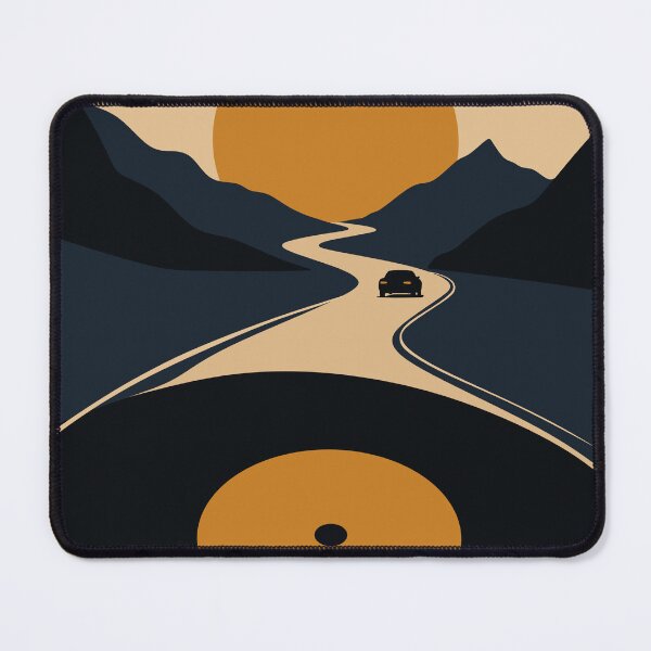 Item preview, Vinyl Record Road Trip Poster | Retro Music Travel Art | Minimalist Landscape Print | Bauhaus Inspired Decor designed and sold by Studio pod Burom.