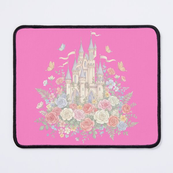 Item preview, Enchanted Floral Fantasy Castle | Pastel Fairytale Princess Castle Watercolor Design designed and sold by andromeda-redd.