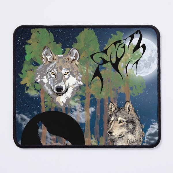 Item preview, Wolf full moon Stars at night sky designed and sold by Craftedinthecottage .