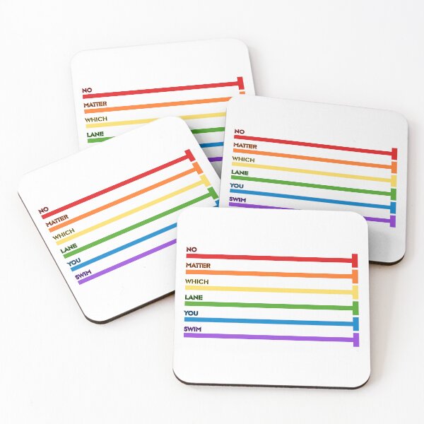 Item preview, No Matter Which Lane You Swim Pride Rainbow White designed and sold by bluue-jayy.