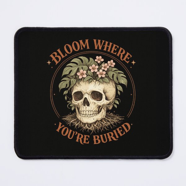 Item preview, Bloom Where You're Buried Vintage Floral Skull | Dark Academia Gothic Botanical Art designed and sold by WillCraftx.