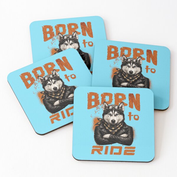 Item preview, Siberian Husky Biker Design – Born To Ride Funny Motorcycle Siberian Husky Print designed and sold by PixelsPaws.