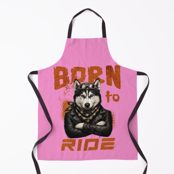 Item preview, Siberian Husky Biker Design – Born To Ride Funny Motorcycle Siberian Husky Print designed and sold by PixelsPaws.