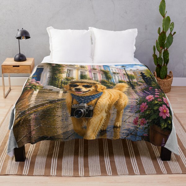 Item preview, Golden Retriever visiting Notting Hill designed and sold by Nomad-Paws.